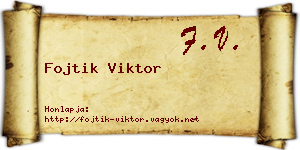 Fojtik Viktor névjegykártya