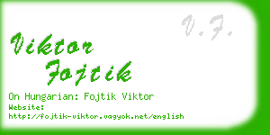 viktor fojtik business card